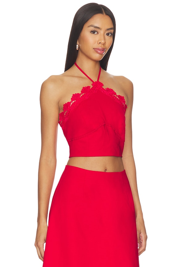 view 2 of 4 TOP HALTER GIOVANNA in Red