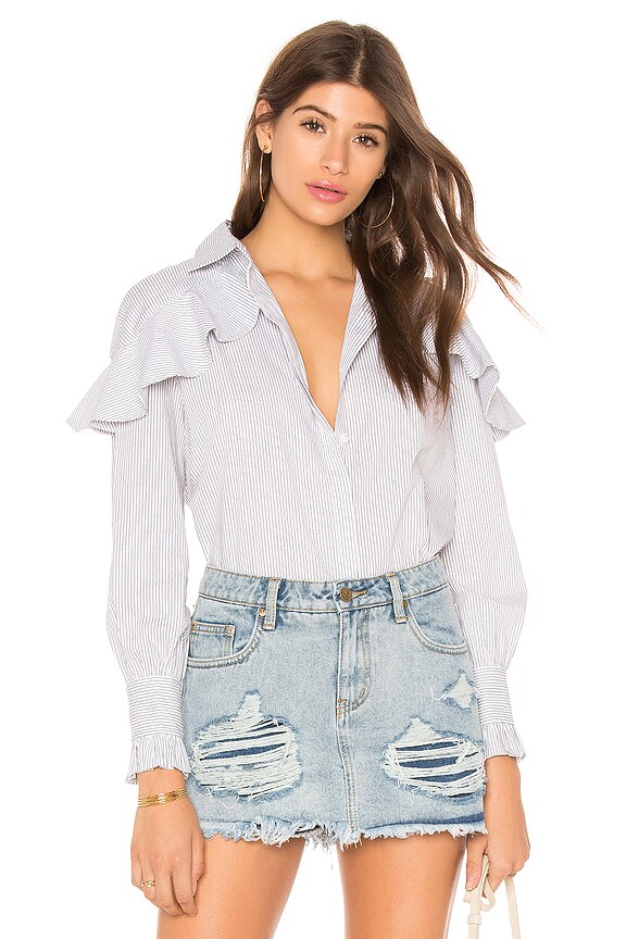 view 1 of 4 CAMISA TONE in Faded Blue Stripe