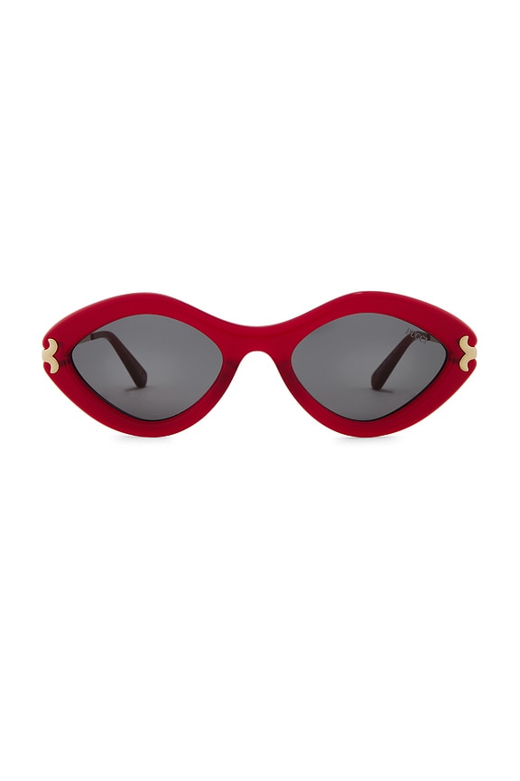 view 1 of 3 Oval Sunglasses in Shiny Red & Smoke