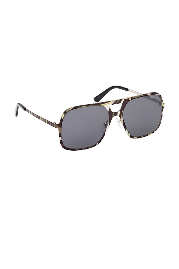 view 2 of 3 Navigator Sunglasses in Shiny Palladium, Khaki Marmo, & Smoke