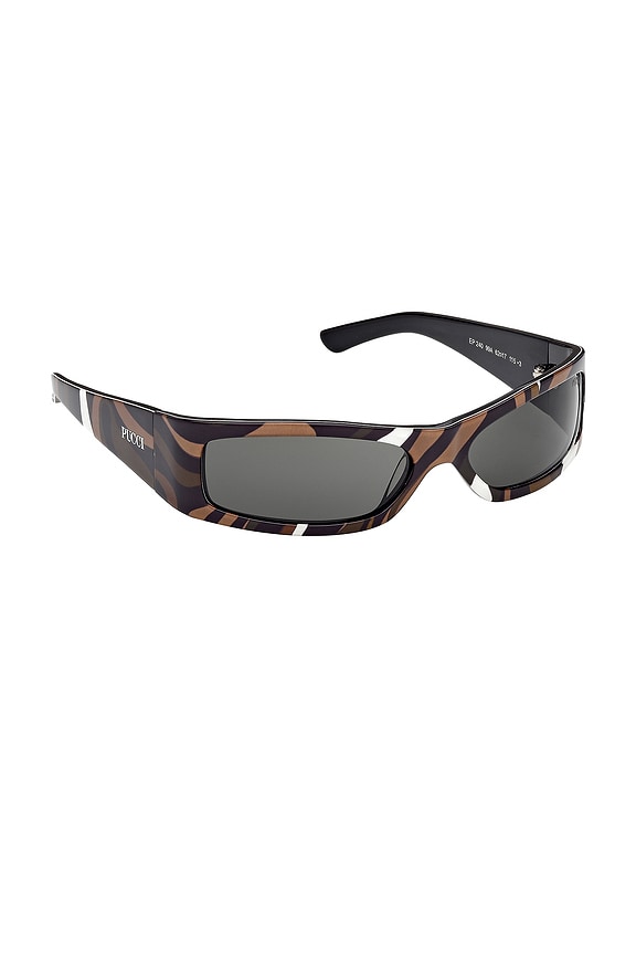 view 2 of 3 Rectangle Sunglasses in Animal & Smoke