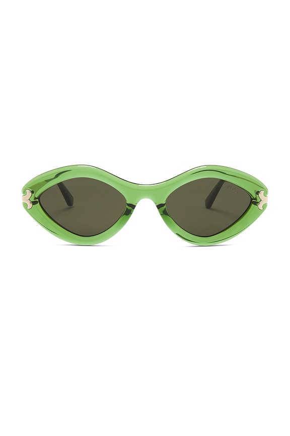 view 1 of 3 Oval Sunglasses in Shiny Light Green