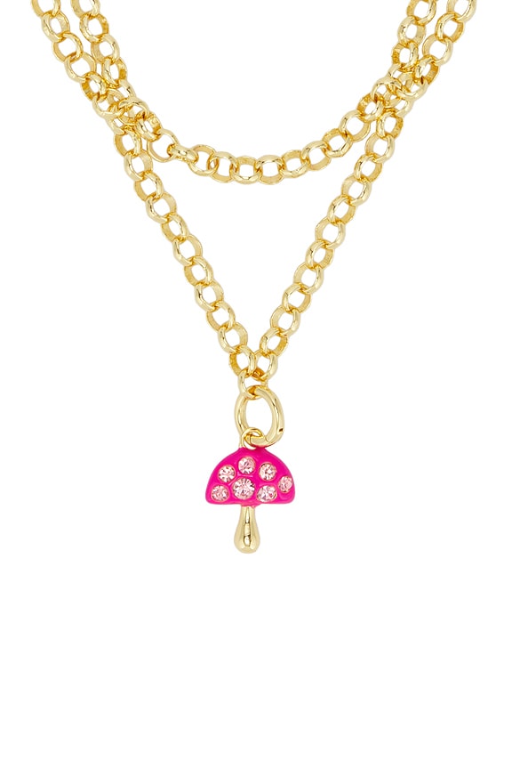view 2 of 3 Mushroom Magic Necklace in Gold & Pink