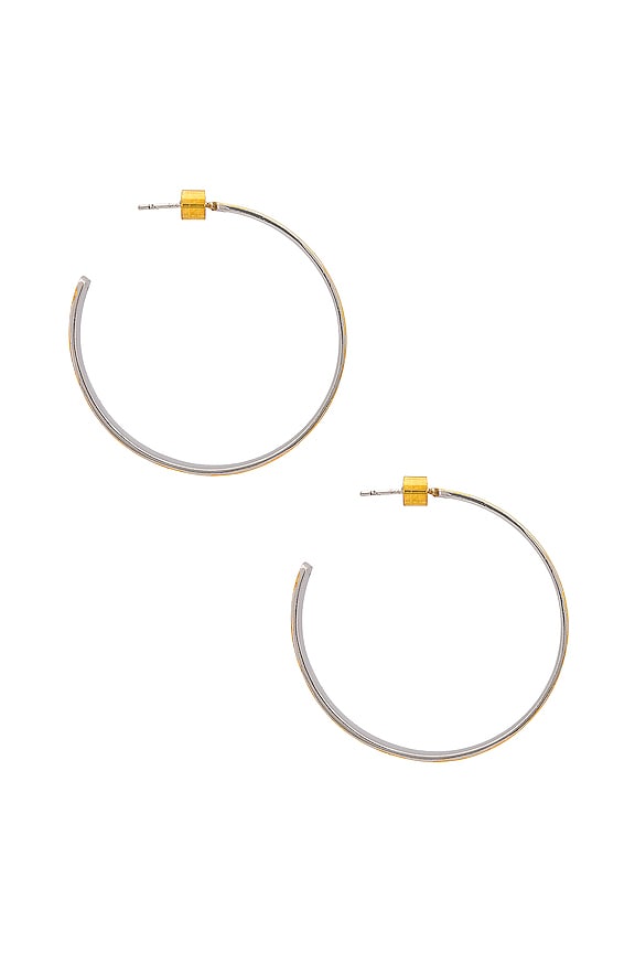 view 2 of 3 PENDIENTES MIDNIGHT in Gold & Silver