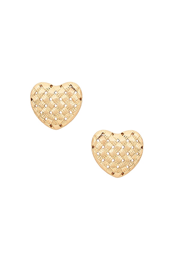view 1 of 2 TACHUELAS DE CORAZON CAPRI in Gold