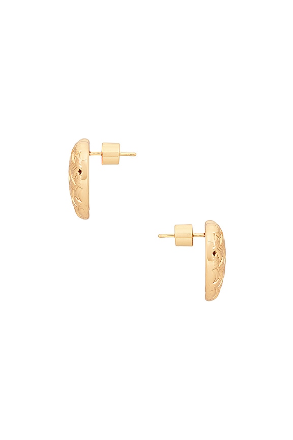 view 2 of 2 TACHUELAS DE CORAZON CAPRI in Gold