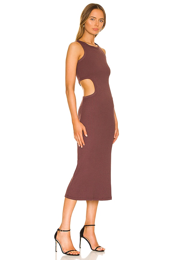 view 2 of 3 Billie Racer Rib Dress in Chocolate