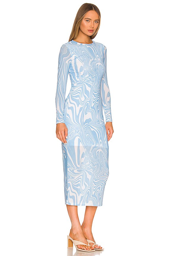 view 2 of 3 Ellee Longsleeve Midi Dress in Sky Marble