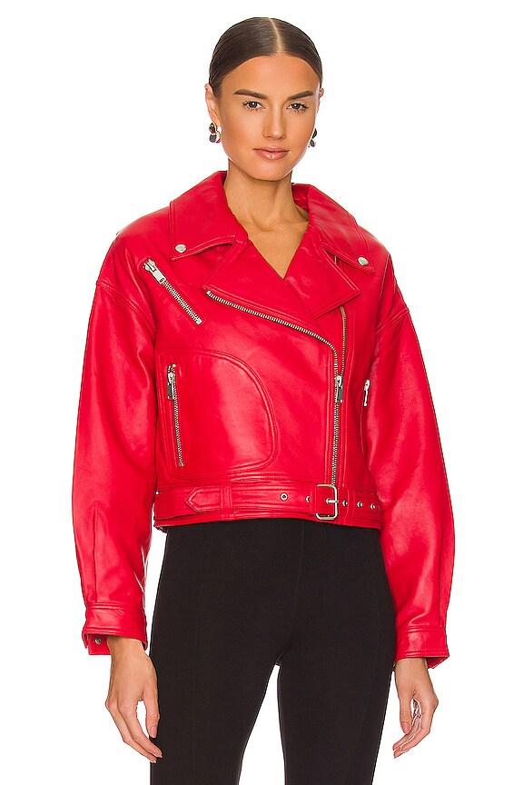 view 2 of 5 Grace Leather Jacket in Cherry