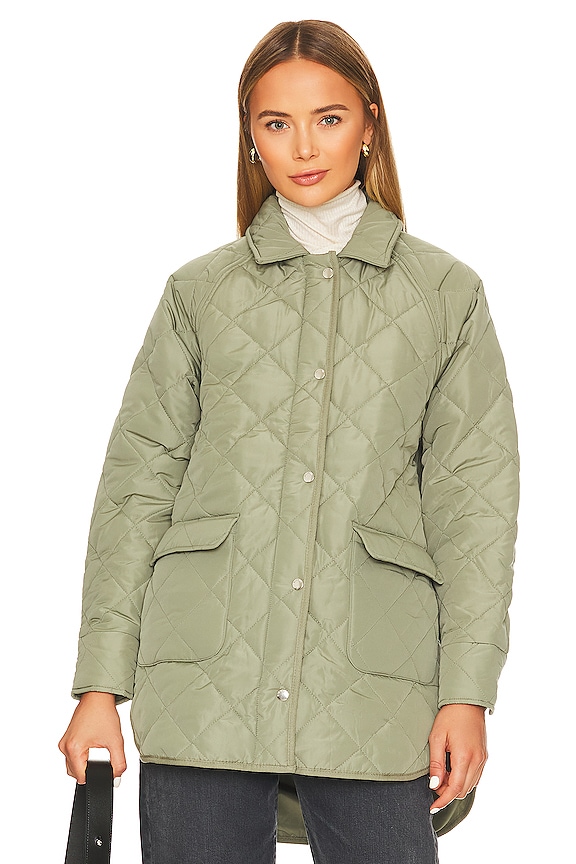 view 2 of 5 Lauren Quilted Coat in Smoke Green
