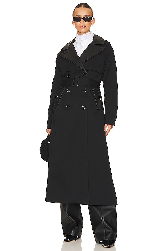 ATHINA PLAID AND KHAKI CONTRAST TRENCH COAT