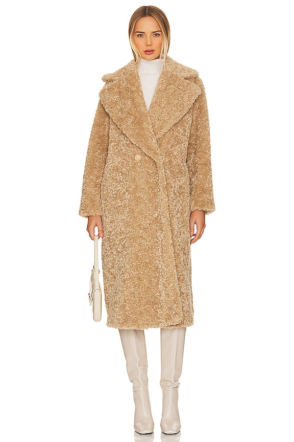 view 2 of 4 Shaggy Faux Fur Jacket in Camel