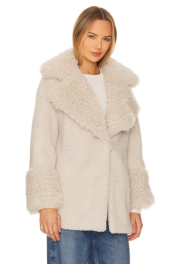 view 2 of 4 April Faux Fur Teddy Jacket in Bone