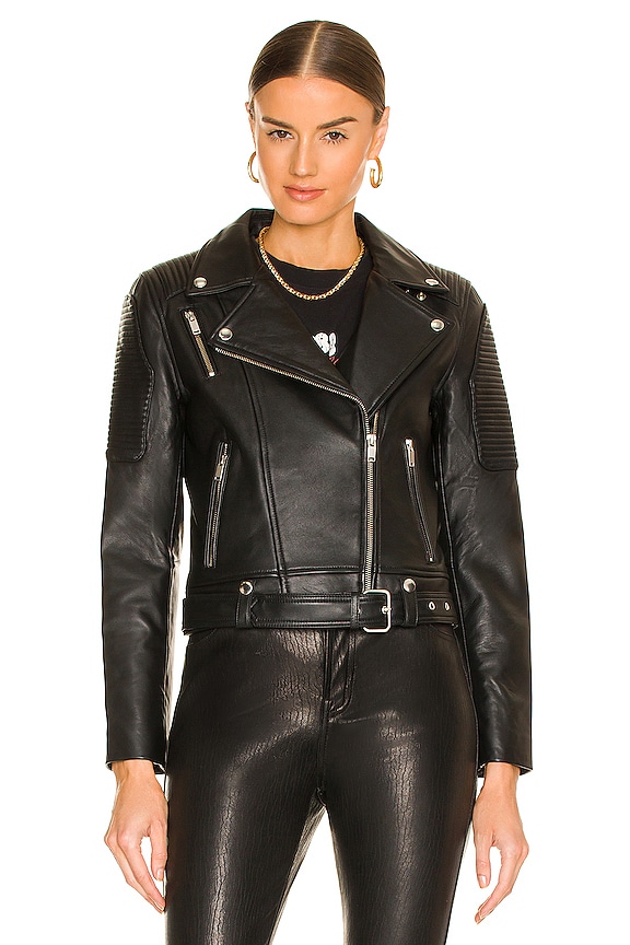 view 2 of 5 Classic Biker Jacket in Black, Silver, & Smooth
