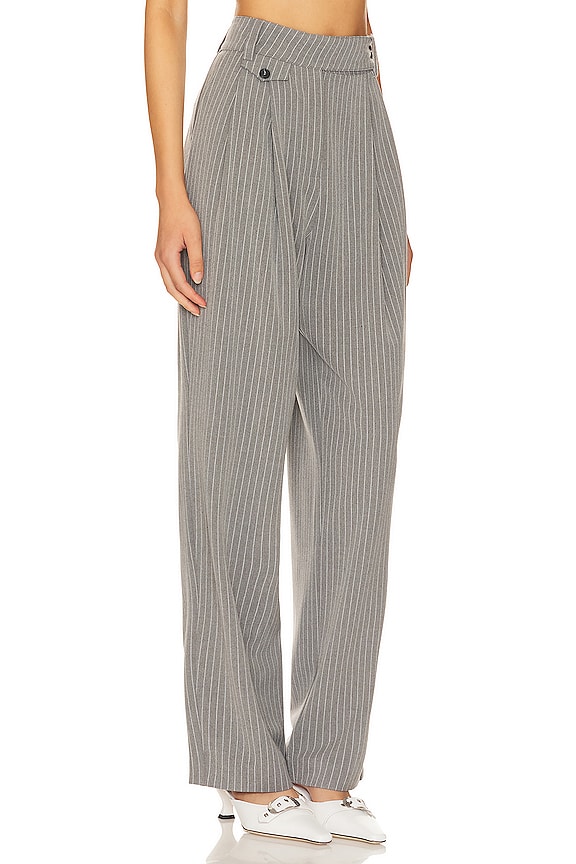 view 2 of 5 Serena Tailored Pant in Grey Pin Stripe