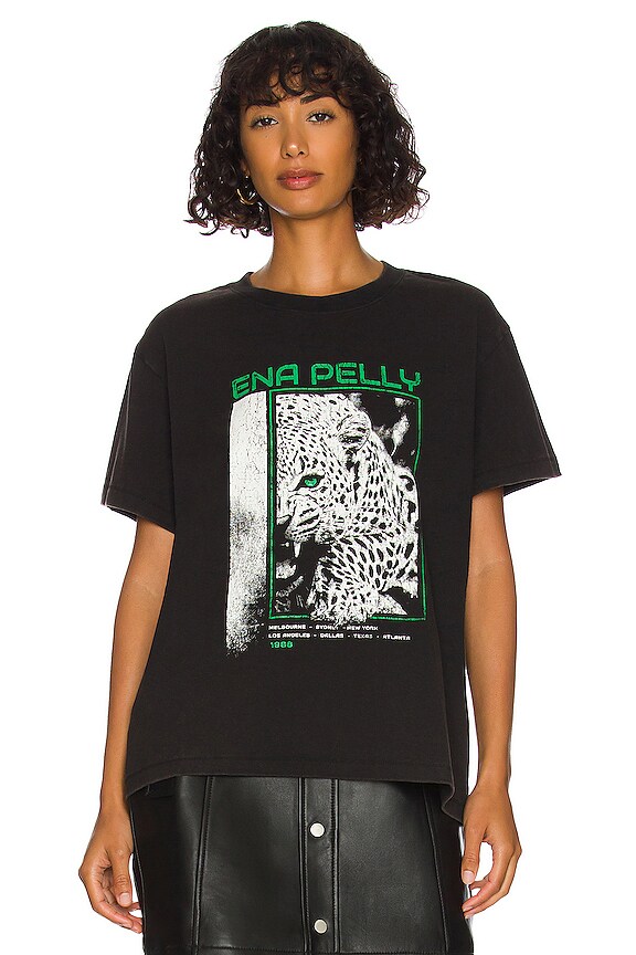 view 2 of 5 Cheetah Tee in Washed Black