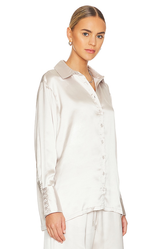 view 2 of 4 Brooke Satin Shirt in Bone