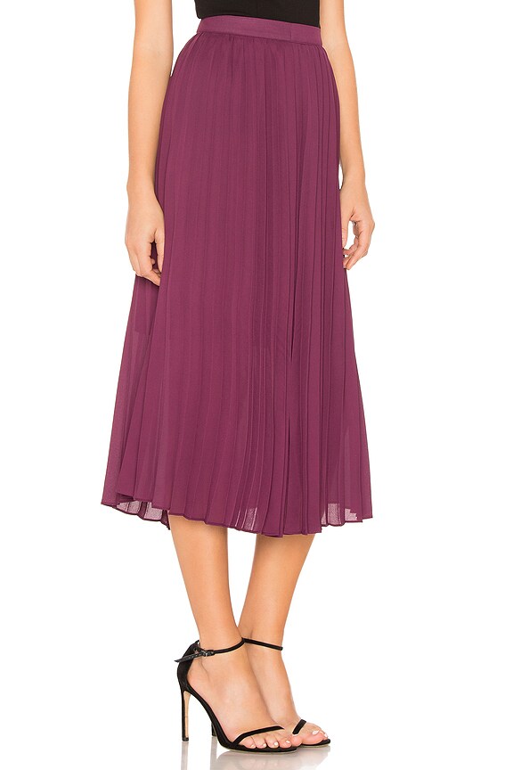 view 2 of 4 Pleated Midi Skirt in Eggplant