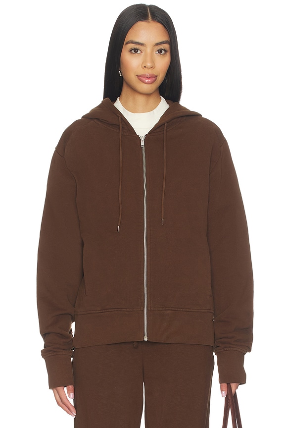 view 2 of 5 SWEAT À CAPUCHE SLIM ZIP UP in Brunette