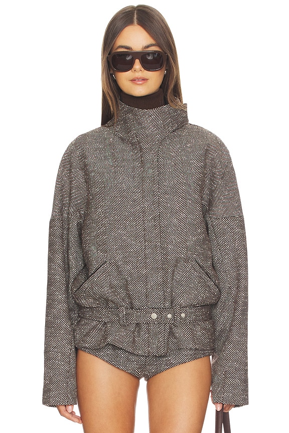 view 1 of 5 Contrast Aviator Jacket in Brindle