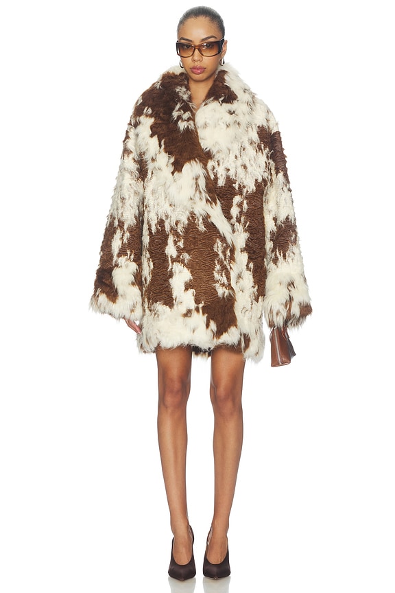 view 2 of 5 Heft Fur Coat in Flecked