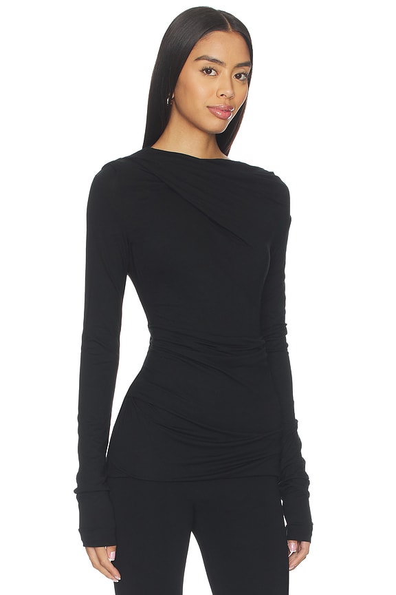 view 2 of 4 Drape Top in Black