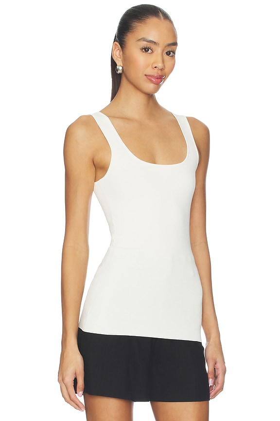 view 2 of 4 Squared Neck Top in Off White