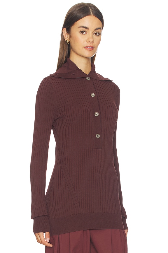 view 2 of 4 High Neck Henley Top in Umber