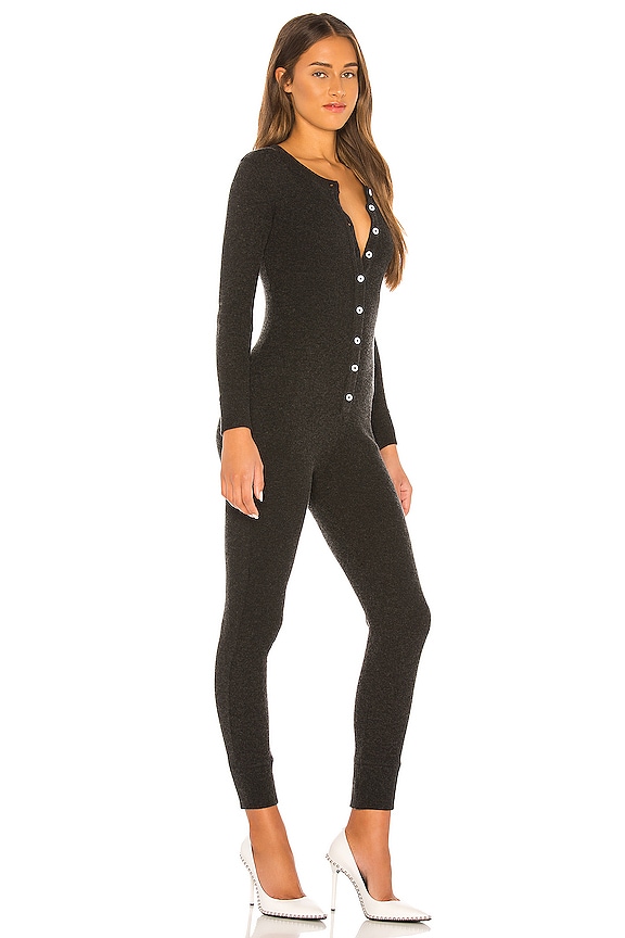 view 2 of 4 Cashmere Blend Thermal Unitard in Charcoal