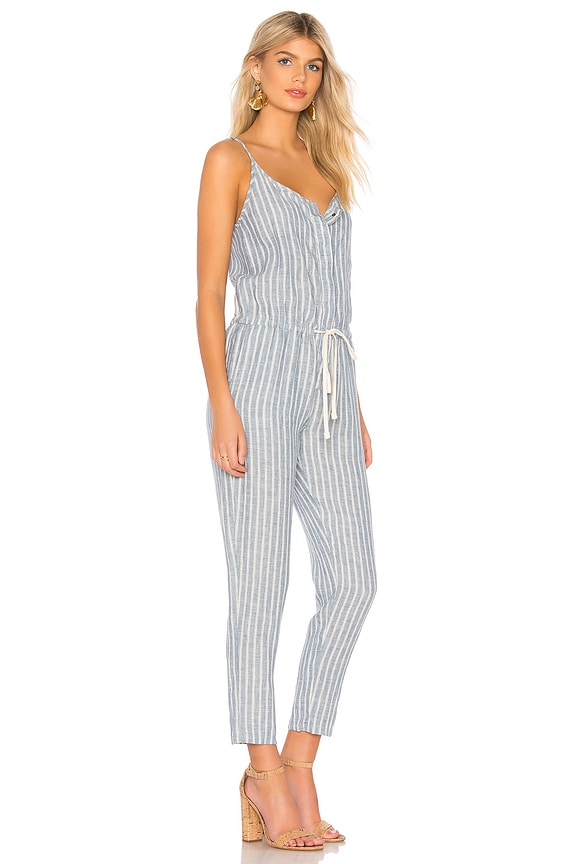 view 2 of 3 Linen Strappy Jumpsuit in Engineer Stripe