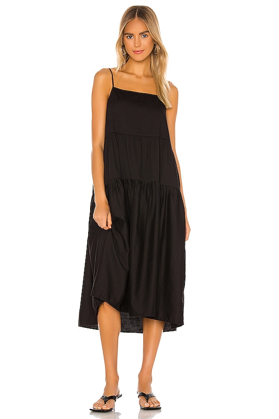 view 2 of 3 Cotton Tiered Dress in Black