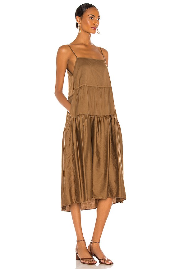 view 2 of 3 Cotton Tiered Dress in Fatigue