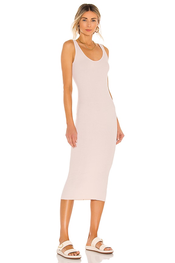 view 2 of 4 Silk Rib Tank Midi Dress in Shell Pink