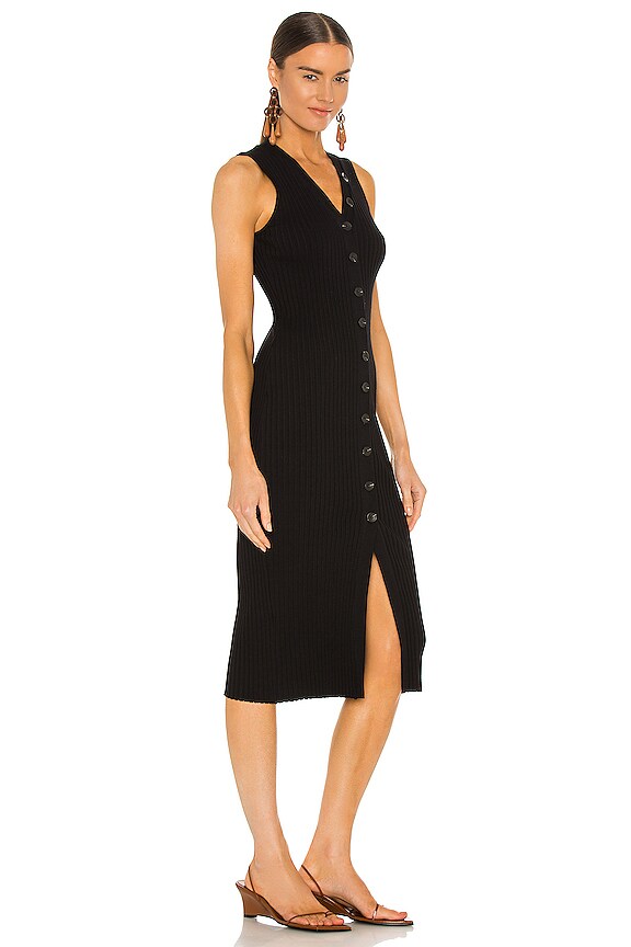 view 2 of 3 Rib Sweater Knit Sleeveless Cardigan Dress in Black