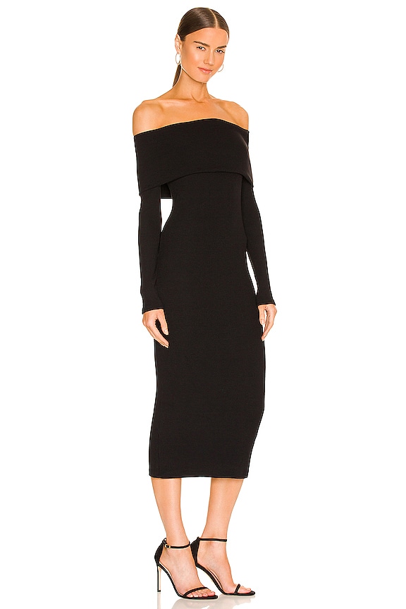 view 2 of 3 Sweater Knit Off The Shoulder Dress in Black