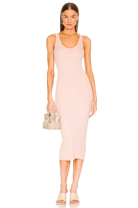 view 1 of 3 Silk Rib Tank Midi Dress in Dark Nude