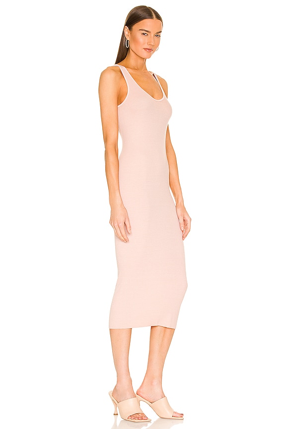 view 2 of 3 Silk Rib Tank Midi Dress in Dark Nude