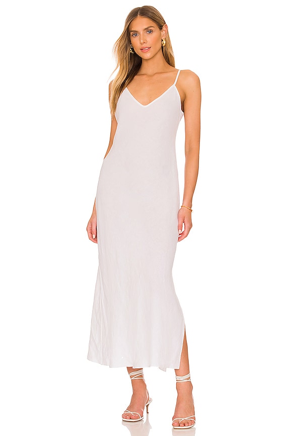 view 1 of 3 Linen Slip Dress in White