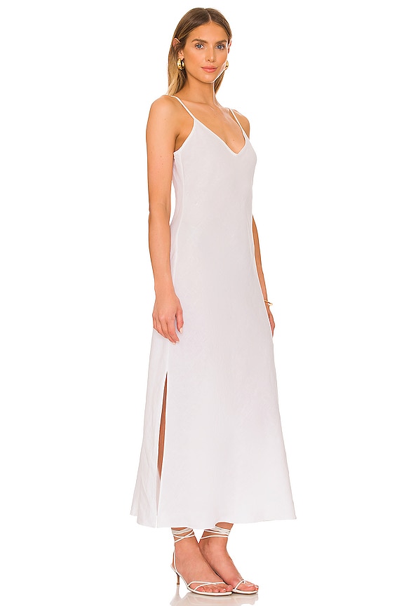 view 2 of 3 Linen Slip Dress in White