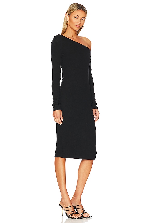 view 2 of 3 Sweater Knit Slouch Shoulder Dress in Black