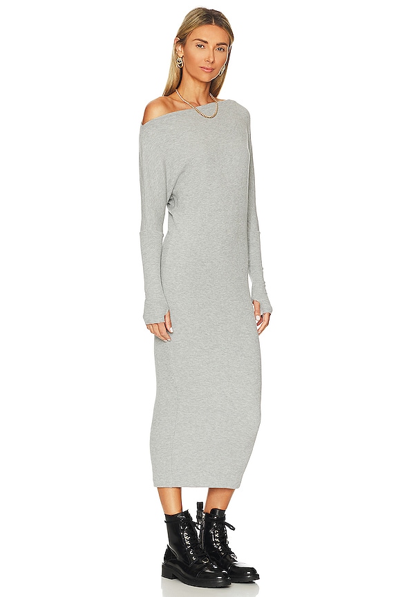 view 2 of 4 Sweater Knit Slouch Dress in Heather Grey