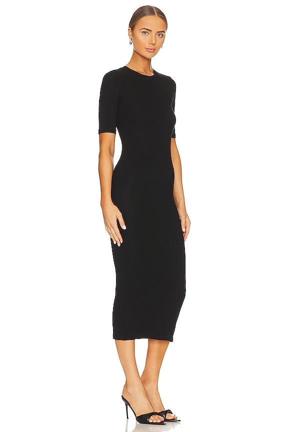 view 2 of 3 Half Sleeve Crew Midi Dress in Black
