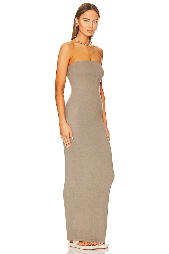 view 2 of 3 Strapless Dress in Olive Oil