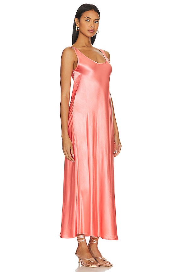 view 2 of 4 ROBE-DÉBARDEUR EN SATIN in Coral