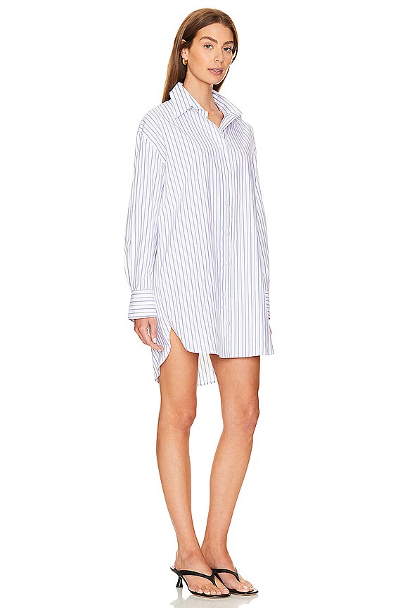 view 2 of 3 ROBE CHEMISE MINI in White & Blue