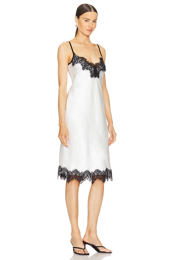 view 2 of 3 HAMMERED SATIN スリップドレス in Off White