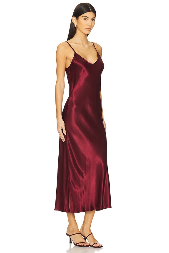 view 2 of 5 Bias Cut Slip Dress in Ruby