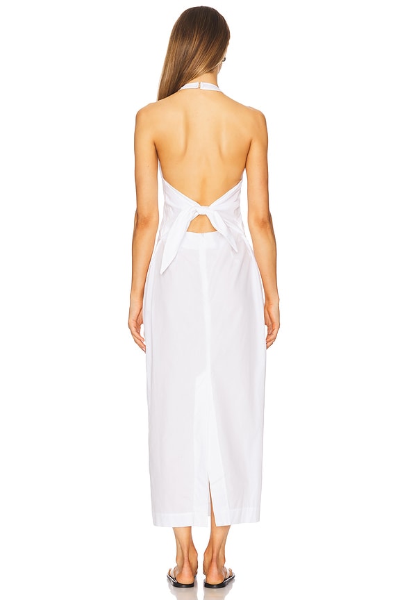enza costa poplin halter dress in White Ladies dresses