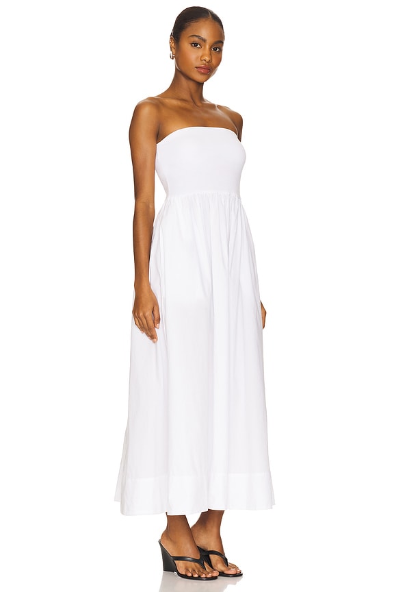 view 2 of 4 Cotton Resort Strapless Dress in White