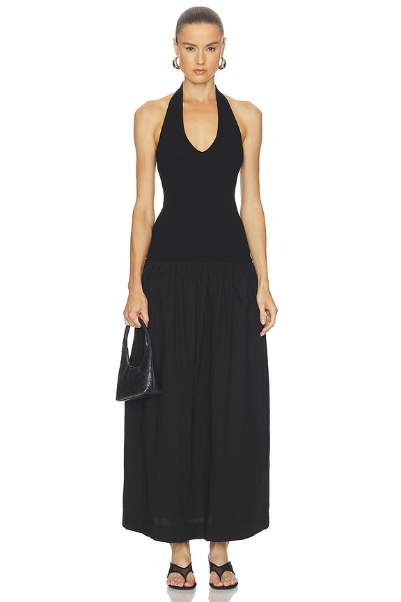 view 1 of 3 ROBE DOS-NU COTTON HALTER DRESS in Black